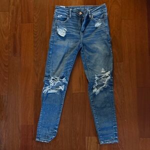 American Eagle Outfitters 0 Short Distressed Denim Skinny Jeans